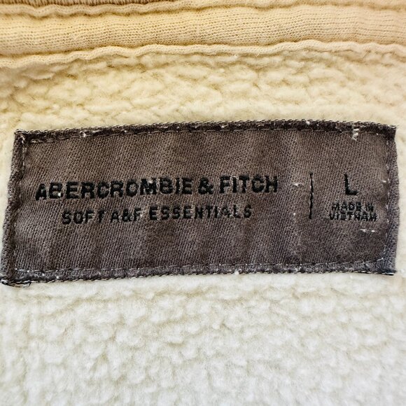 Abercrombie & Fitch Soft A&F The Essentials Pullover Hoodie Men Large Ivory Cozy - Picture 7 of 10